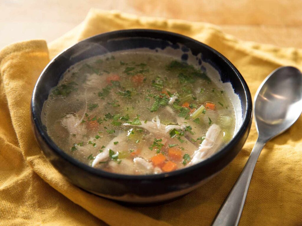 Chicken soup gives your immune system a hefty dose of protein, calcium, B vitamins, magnesium, and zinc